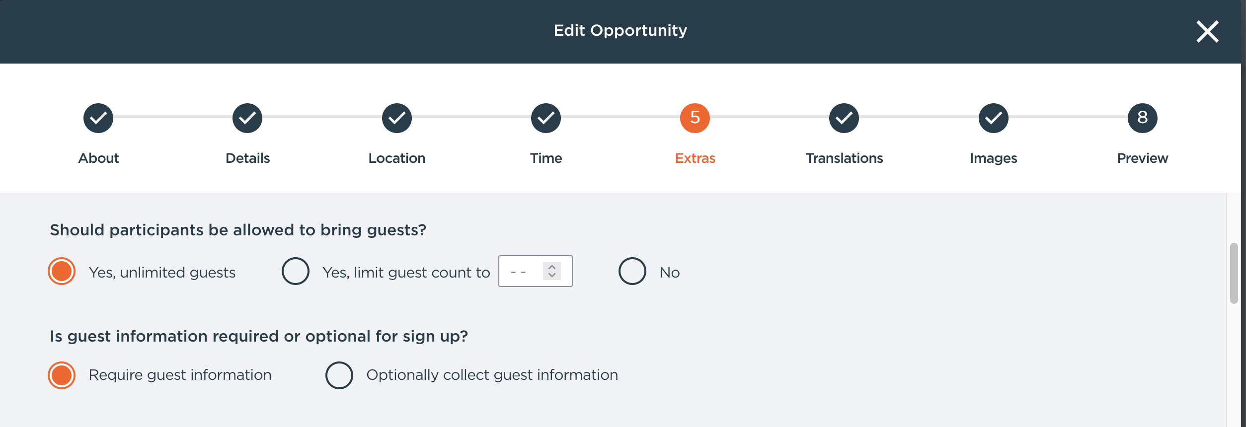 Allowing participants to bring guests – Golden